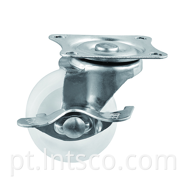 Light Duty White PP Side Brake Caster